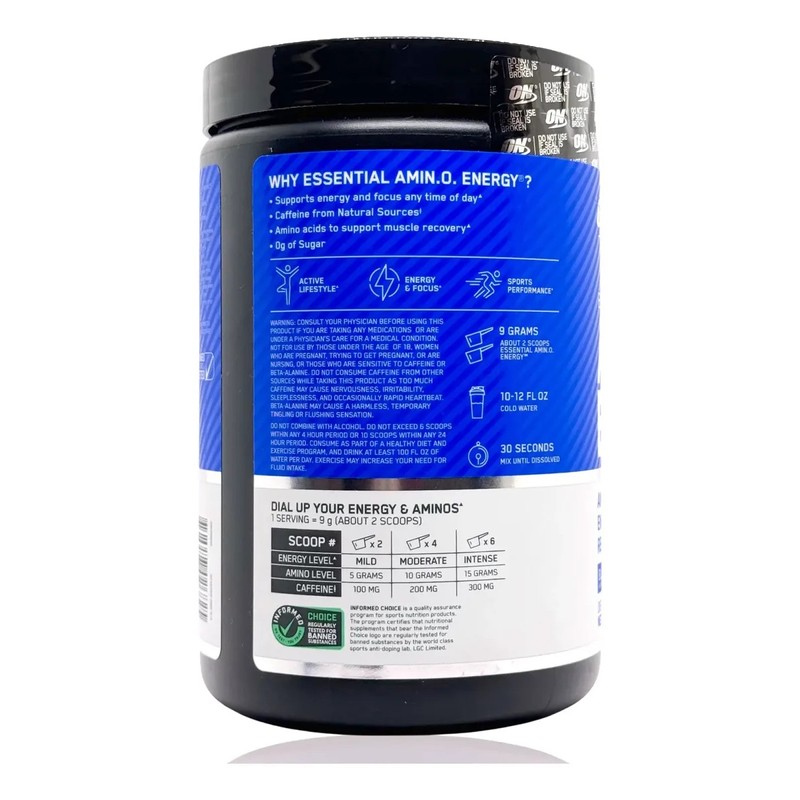 Amino Energy Aminoácidos Sabor Mora Azul 30 Serv. Optimum Nu
