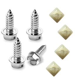 Upgraded License Plate Screws with Nylon Retainers, License Plate Screw Kit for Front & Rear Plates,#14 x 3/4" Slotted Hex Head Bolts with Rustproof Finish for Domestic Vehicles【8 Pack】