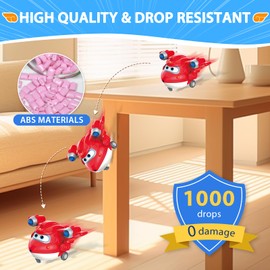 Super Wings 2" Transform-a-Bots 4-Pack, Supercharged Jett, Donnie, Astra, Sunny, Airplane Toys Vehicle Mini Figures, Fun Toys for Kids, Transformable Toy for 3 4 5 Year Old Boys and Girls