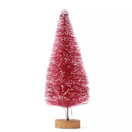 Unbranded Package of 6 Frosted Pink 5" Bottle Brush Sisal Trees