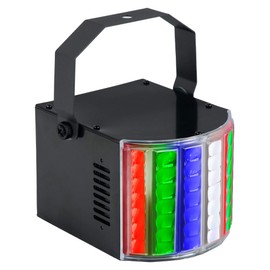Showlite DL-8 USB Razor Derby Partylight - Compact Light Effect for Party, Bar and Mobile DJs - Powered by USB Power Supply - with Microphone for Music Control - Plastic Housing