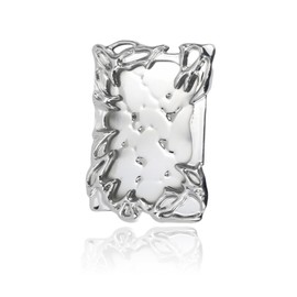 Cosmeria Silver Irregular Frame Photocard Holder Keychain, Electroplated Y2K ID Card Badge Holder for Students and Office Supplies, silver