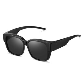 FF FRAZALA Polarized Over Sunglasses, Sunglasses, Can Be Worn Over Glasses, UV Protection, Reflective and Glaring Light, Driving, Golf, Fishing, Outdoors, Sports, Polarized Sunglasses, Black