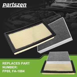 partszen FP89 FA-1884 Cabin and Engine Air Filter Fit for Ford Explorer 2.3L 3.0L Police Interceptor Utility 3.0L 2020-2024 Replace 7T4Z-9601-A CV12772