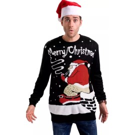 Crazy Dog Tshirts Arvilhill Christmas Men Loose Longsleeve Knit Funny Sweatshirt Pullover. Large