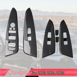 MUXEE Armrest Window Switch Panel Cover，for Kia Sportage 2023 2024 2025，Door Window Control Panel Cover Car Sport Interior Accessories - Carbon Fiber