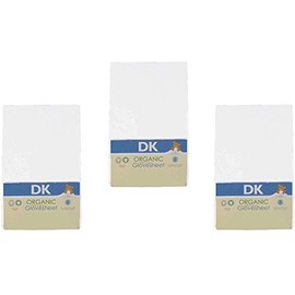DK Glovesheets Three Fitted 83 x 50cm Crib Sheets 100% Organic Cotton - Compatible With The Next To Me Mattress - WHITE - 3 PACKS