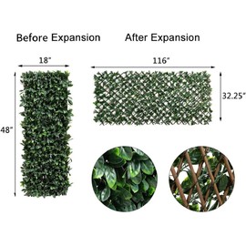 DOEWORKS Expandable Fence Privacy Screen for Balcony Patio Outdoor, 1PC Faux Ivy Fencing Panel for Backdrop Garden Backyard Home Decorations