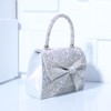 Shiny Dinner Bag Handbag Rhinestone Bow Box Bag Small Square