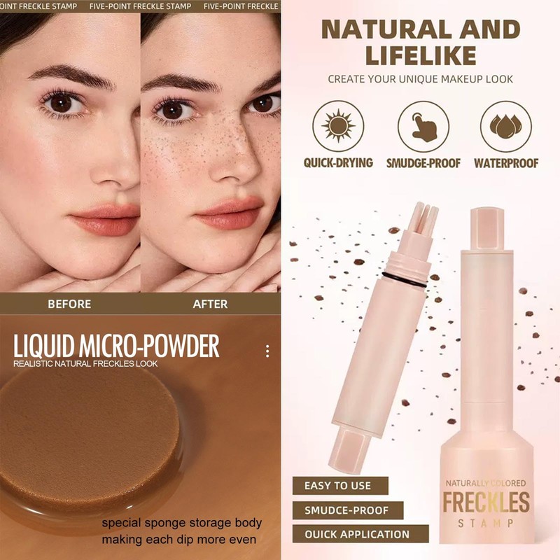 Hyesamyo Freckle Stamp Waterproof Sweatproof Long-Lasting Natural 4 Styles Freckle