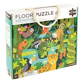 Petit Collage Floor Puzzle, Wild Rainforest, 24-Pieces – Large Puzzle for Kids, Completed Rainforest Puzzle Measures 18” x 24” – Makes a Great Gift Idea for Ages 3+