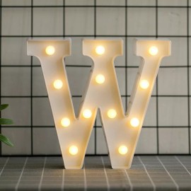 Letra W Luces Led Decorativas 3d Con Focos Que Se Iluminan