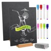 NANXJIUR 2 Pack Mini Chalkboard Signs with Base Stand Restaurant Supplies, 21 x 30 cm Small Custom Sign Menu Board Message Table Decorations for Kitchen, Food Display, Wedding Party Decoration