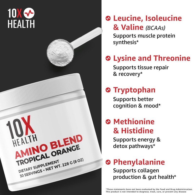 10X Health Amino Acids - 30 Servings of EAA &