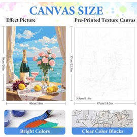 ZRIZQ Paint by Numbers for Adults Beginners,Flowers Window Adult Paint by Number Kits on Canvas,Paint by Numbers for Home Wall Art Decor 16x20 Inch（Without Frame）