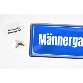 Men's Garden Retro Tin Sign Decorative Metal Sign for Men's Hort Pub Club Wall Decoration Door Decoration in Vintage Street Sign Style Includes Mounting Set Gift Idea for Men 28 x 12 cm