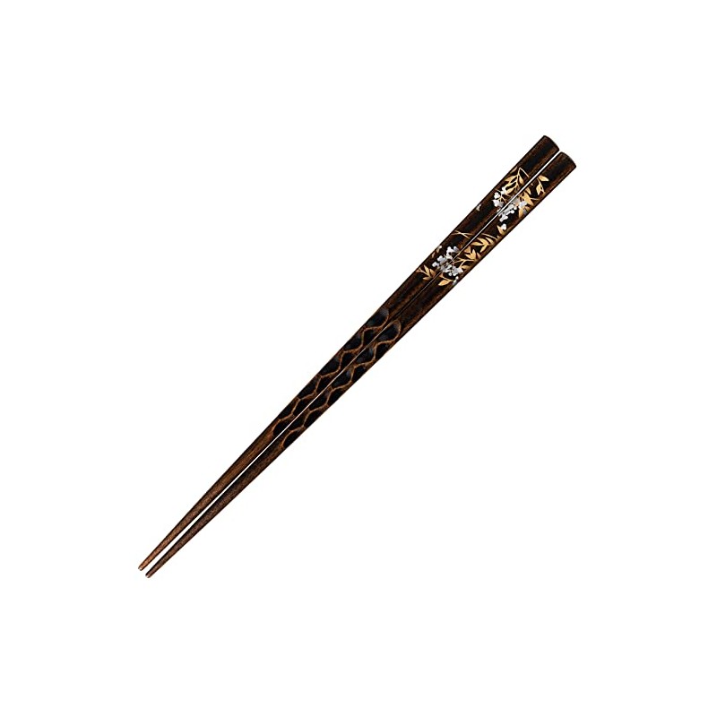 Wakasa Lacquer Chopsticks 264666 Foil Nanten, Black, Natural Wood, Dishwasher