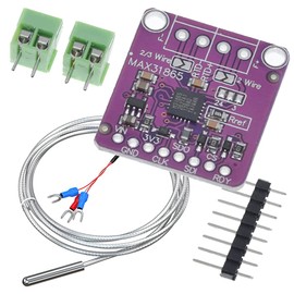 DAOKAI MAX31865 PT100 RTD-デジタルコンバータボード 3.3V/5V 温度熱電対センサーアンプモジュール Arduino用 -50～200℃ 0.5m PT100センサー付き