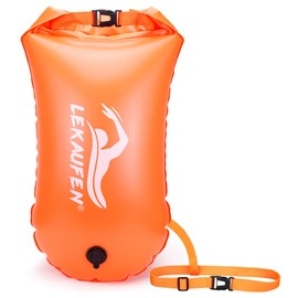 Swim Buoy for Open Water - 28L Swim Safety Float Waterproof Dry Bag Swim Bubble for Swimmers and Triathletes, Swimming Pull Buoy with Dual Air Chambers for Safer Swim Training, Snorkeling, Kayaking