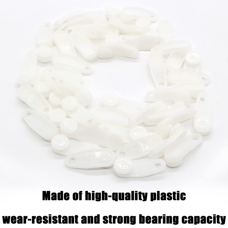Litoexpe Traverse Rod Slides Curtain Replacement, 100 Pieces White Plastic