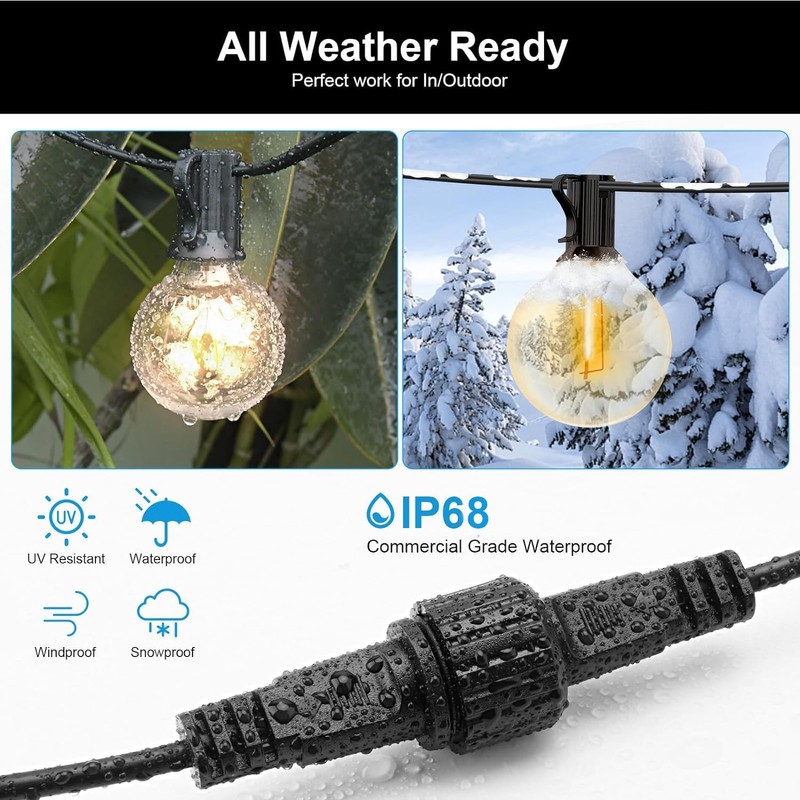 CAMANTU 2Pin Extension Cable 10FT, IP68 Waterproof Extension Lead 16AWG