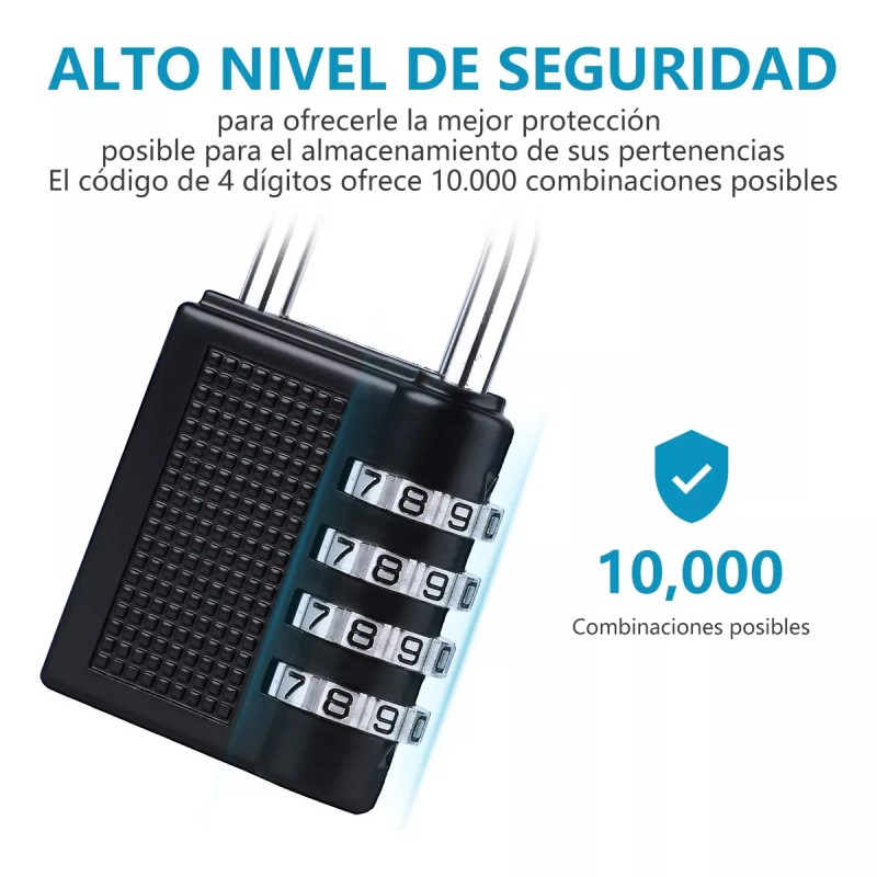 BSOON Candado De Combinación De 3 Piezas Con Seguridad De