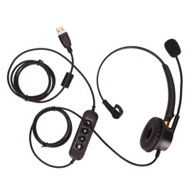 ENC Telephone Headset Active Noise Cancellation Single Ear Service Headphone for Telemarketing Customer Service