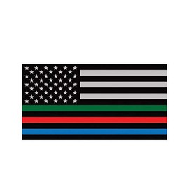 MAGNET Thin Blue Line Sticker Usa Flag With Red Blue Green Stripe Sticker American Flag Magnetic Vinyl Car Fridge Sticks to any Metal Surface 5"