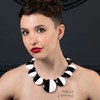 ZAVANA Big Black and White Statement Necklace for Women, Handmade