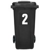 Pack of 4 White Wheelie Bin Number 2 Stickers (17