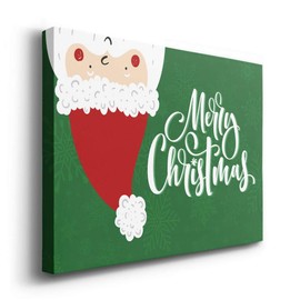 Renditions Gallery Upside Down Santa Wall Art, Christmas Decorations, Green, Red, & White, Cute & Funny Artwork, Premium Gallery Wrapped Canvas Decor, Ready to Hang, 18 in H x 27 in W, Made in America