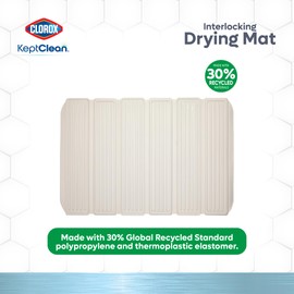 Clorox KeptClean Kitchen Dish Drying Mat, adjustable size with locking panels for storage, with multi-positional panels that can be propped and angled