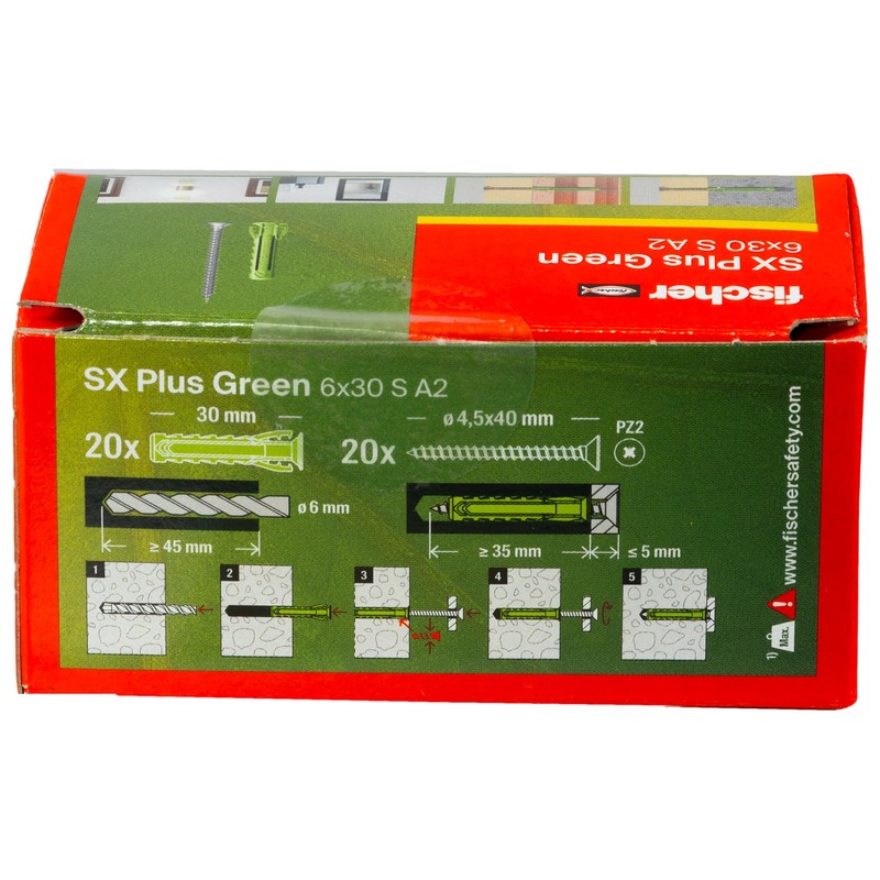 fischer SX Plus Green Expansion Dowel 6 x 30 S