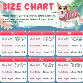 Kuoser Dog Bodysuit After Surgery, Breathable Body for Dogs / Cats Coloured Dog Bodysuit After Castration Male Female Medical Body Dog Alternative to Collar