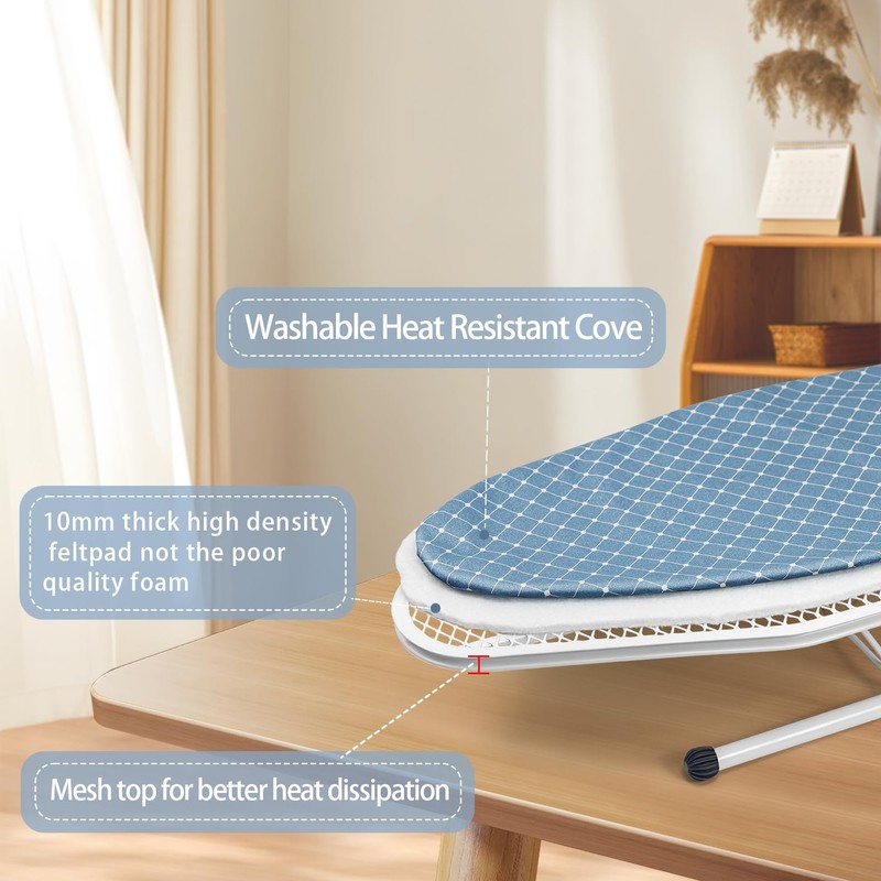 Duwee 12"×32" Table Top Ironing Board with Iron Rest,Small Ironing