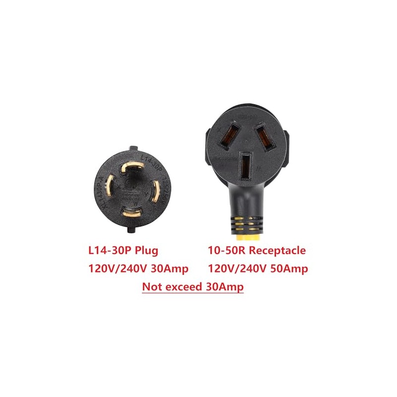 ONETAK NEMA L14-30P to 10-50R ETL Listed 120V/240V 30 Amp