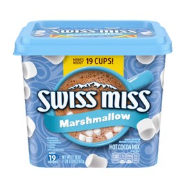 Swiss Miss Hot Cocoa Drink Mix, Milk Chocolate with Marshmallows, Hot Cocoa Bar Supplies, 21.59 oz. Canister
