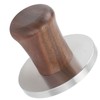 Wood Handle Coffee Tamper Stainless Steel Press Detachable Flat Base