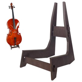 Wooden Cello Stand with Bow Holder for 1/8 - 4/4 Cellos | Detachable & Portable Full-Size Cello Stand | Universal Instrument Stand for Guitars/Bass