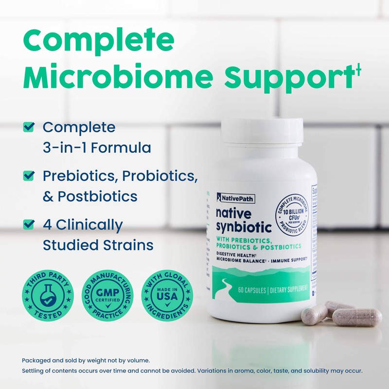 NativePath Complete Synbiotic - Pre, Pro & Postbiotic 3-in-1 for