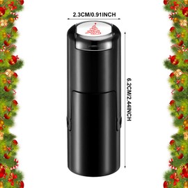 Supervitae 2 Pack Christmas Tree Print Stamps Ink Stamper Mini Red Self Inking Stamps for Classroom Party Educational Learning Activities Craft Supplies