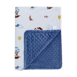 LAT LEE AND TOWN Baby Blankets, Super Soft Newborn Sleeping Blankets, Nursery Duvet with Polka Dot Back for Toddlers, Babies, Girls, Boys (Blue Castle, S)