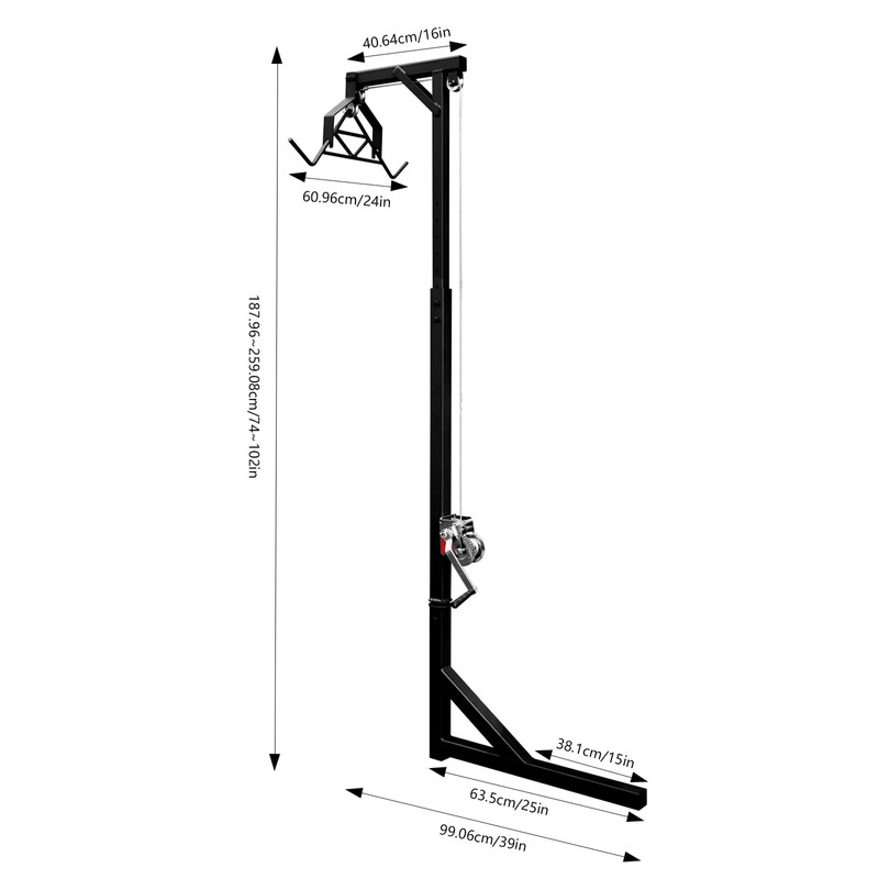 Trailer Hitch Mounted Deer Hoist, 500Lbs Adjustable Deer Lift Truck