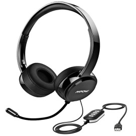 Mpow USB Headset with Microphone Noise Cancelling Computer Headphone for PC Chat Call