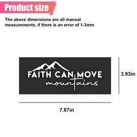 ZIMISI Faith Can Move Mountains Car Stickers, 7.8" × 3.9" Vinyl Decals for Vehicles, Waterproof Reflective Letter Stickers, Automotive Exterior Accessories for Window Laptop Wall (1PC)