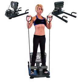5 Star TD Deluxe Multi Function Deep Sissy Squat Bench Home Gym with 2 Exercise Resistance Handles 8 in 1 Home Gym Machine Leg Exercise Core Cardio Sit Ups Push Ups Deep Squat Workout Station (Black)
