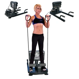 5 Star TD Deluxe Multi Function Deep Sissy Squat Bench Home Gym with 2 Exercise Resistance Handles 8 in 1 Home Gym Machine Leg Exercise Core Cardio Sit Ups Push Ups Deep Squat Workout Station (Black)