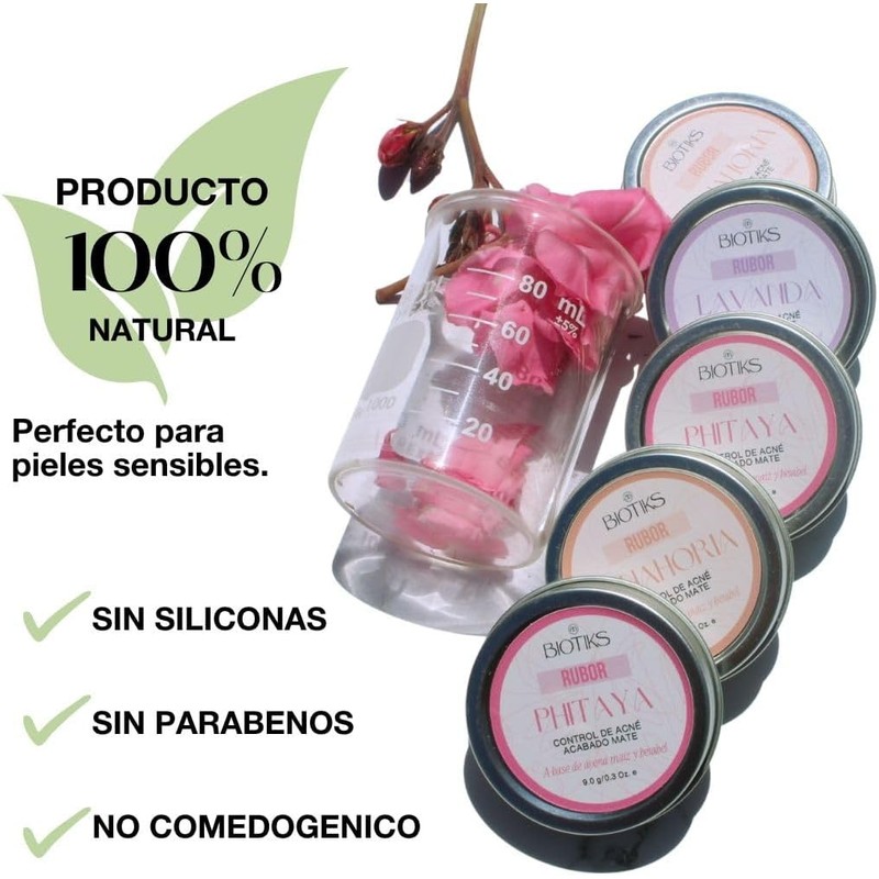 Rubor en Polvo Compacto, para Piel Grasa y Sensible, con