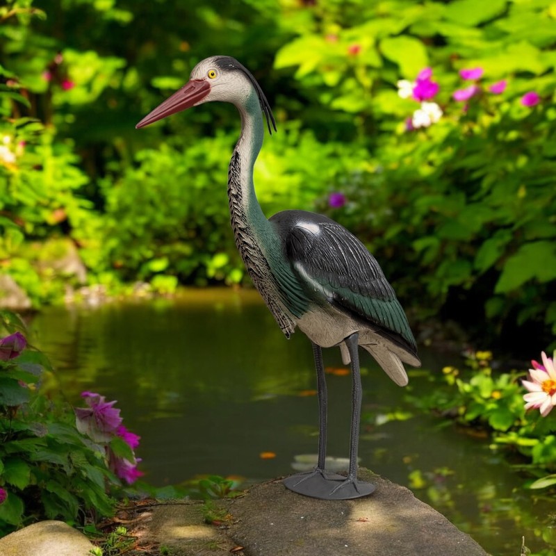 St Helens Home & Garden Life-Sized Decoy Heron - Realistic