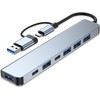 Aluminum 7 in 1 USB C Hub with USB 3.0,